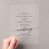 Boho Chic Eenvoudige Rustieke Transparante Acryl B Acryl Uitnodigingen (Insitu (Draagbaar))