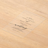 Boho Chic Eenvoudige Rustieke Transparante Acryl B Uitnodigingen (Laagn)