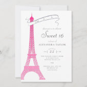 Boho Chic Eiffel Paris Simple Calligraphy Sweet 16 Kaart (Voorkant)