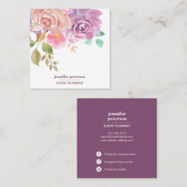 Boho chic Elegant bloom peony Social Media Icons Vierkante Visitekaartje