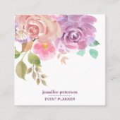 Boho chic Elegant bloom peony Social Media Icons Vierkante Visitekaartje (Voorkant)