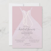 Boho Chic Elegant Dress Pearls Pink Vrijgezellenfe Kaart (Voorkant)