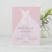 Boho Chic Elegant Dress Pearls Pink Vrijgezellenfe Kaart (Staand voorkant)