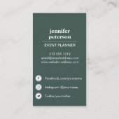 Boho chic Elegant Ivory peony Social Media Pictogr Visitekaartje (Achterkant)