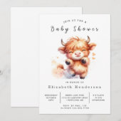 Boho Chic Elegant Koe Baby shower Kaart (Voorkant / Achterkant)
