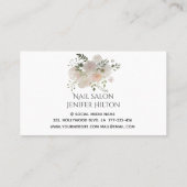 Boho chic elegant soft roze waterverf florale nage visitekaartje (Achterkant)