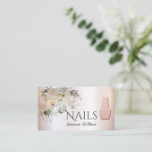 Boho chic elegant soft roze waterverf florale nage visitekaartje (Staand voorkant)