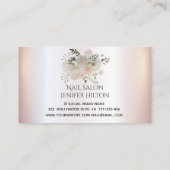 Boho chic elegant soft roze waterverf florale nage visitekaartje (Achterkant)