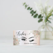 Boho chic elegant waterverf floral lashin visitekaartje (Staand voorkant)