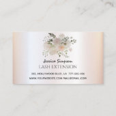 Boho chic elegant waterverf floral lashin visitekaartje (Achterkant)