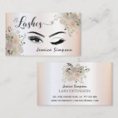 Boho chic elegant waterverf floral lashin visitekaartje (Voorkant / Achterkant)