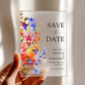 Boho Chic Elegant Wildflower Wedding Save The Date Acryl Uitnodigingen