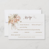 Boho Chic Elegante Bloemen QR Code Huwelijk RSVP K Kaartje (Voorkant)