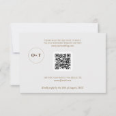 Boho Chic Elegante Bloemen QR Code Huwelijk RSVP K Kaartje (Achterkant)