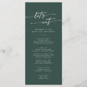 Boho Chic Emerald Green Bedankt en bruiloft Menu (Voorkant)