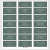 Boho Chic Emerald Green Gast Adresetiketten Sticker (Vel)