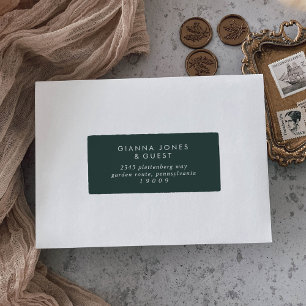 Boho Chic Emerald Green Gast Adresetiketten Sticker