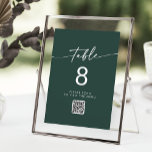 Boho Chic Emerald Green QR Code Tafelnummers<br><div class="desc">Deze boho chique smaragdgroene QR code tabel nummers zijn perfect voor een minimalistische bruiloft. Het donkere en humeurige jager bos groen modern bohemien ontwerp beschikt over eenvoudige rustieke kalligrafie met een unieke maar klassieke stijl. De design prints aan de voor- en achterkant. Voer uw webadres in de QR-code sectie van...</div>