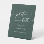 Boho Chic Emerald Green trouwfotocabine Reclamebord Met Voetstuk (Voorkant)