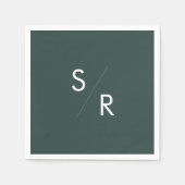 Boho Chic Emerald Groen Monogrammed Servetten (Voorkant)