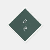 Boho Chic Emerald Groen Monogrammed Servetten (Hoek)