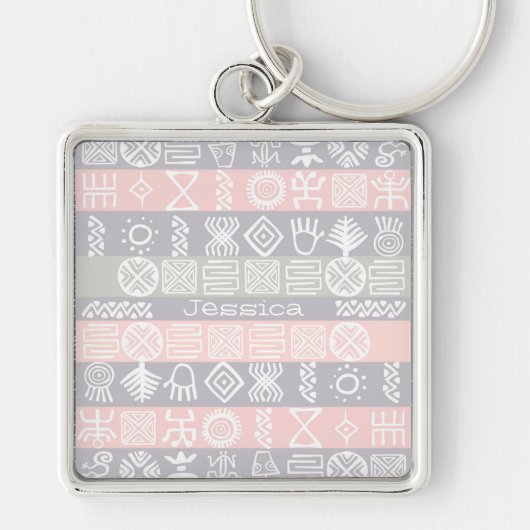 Boho-chic Ethnic Design Persoonlijke Sleutelhanger (Voorkant)