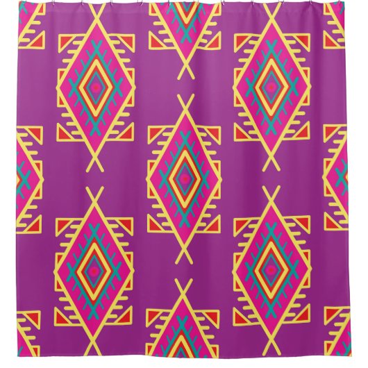 Boho Chic: Etnaadloos Ornament Douchegordijn (Voorkant)