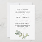 Boho Chic Eucalyptus Greenery Sage Wedding Kaart (Voorkant)