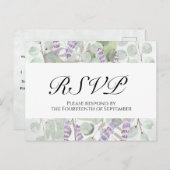 Boho Chic Eucalyptus & Lavendel Bruiloft RSVP Briefkaart (Voorkant / Achterkant)
