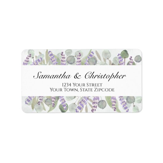 Boho Chic Eucalyptus & Lavender Weddenschap Etiket (Voorkant)