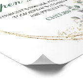 Boho Chic Eucalyptus Open Bar Bord Groen Goud Poster (Hoek)