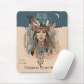 Boho Chic Fearless Girl Kunstwerk met Liniaalrand Muismat (Met muis)