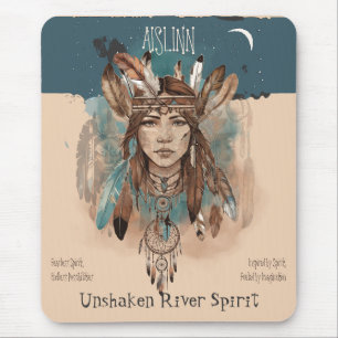 Boho Chic Fearless Girl kunstwerk met Ruler Edge Muismat