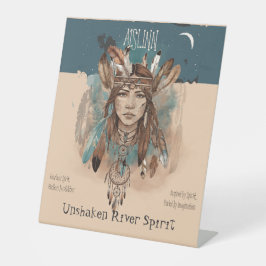 Boho Chic Fearless Girl kunstwerk Reclamebord Met Voetstuk