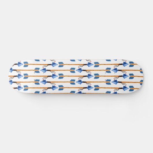 boho chic feather arrow native pattern skateboard (Horizontaal)