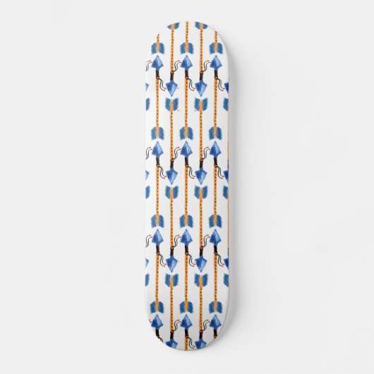 boho chic feather arrow native pattern skateboard (Voorkant)