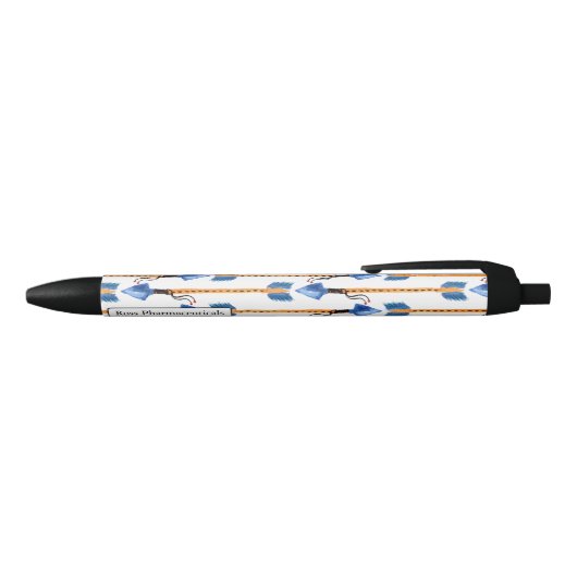 boho chic feather arrow native pattern zwarte inkt pen (Bovenkant)