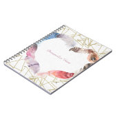 Boho Chic Feather Heart Glam Moderne Notitieboek (Linkerzijde)