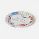 Boho Chic Feather Heart Persoonlijk Feest Papieren Bordje (Gekanteld)