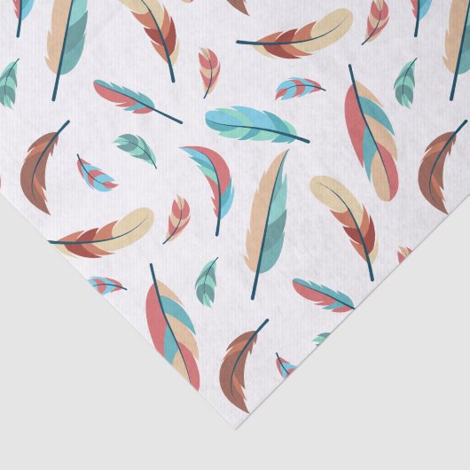 Boho Chic Feather Pattern Tissuepapier (Detail)