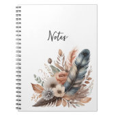 Boho Chic Feathers and Flowers Notitieboek voor ha (Voorkant)