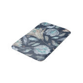 Boho Chic Feathers Flowers: Waterverf Donkerblauw Badmat (Gekanteld)