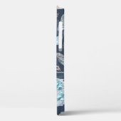 Boho Chic Feathers Flowers: Waterverf Donkerblauw  Case-Mate iPhone Case (Achterkant / Links)