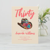 Boho Chic Floral 30th Birthday Kaart (Staand voorkant)