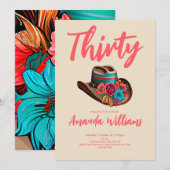 Boho Chic Floral 30th Birthday Kaart (Voorkant / Achterkant)