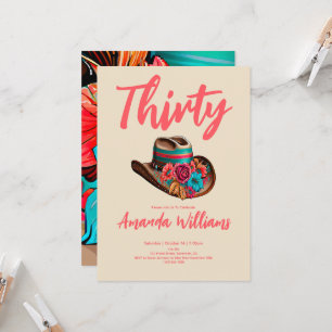 Boho Chic Floral 30th Birthday Kaart