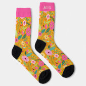 Boho Chic Floral Aangepersonaliseerde Sokken (Rechts)