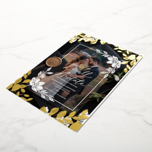 "Boho Chic Floral Acryl bruiloft uitnodiging met (Gedraaid)