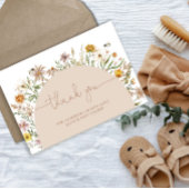 Boho Chic Floral Baby shower bedankje Kaart