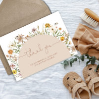 Boho Chic Floral Baby shower bedankje